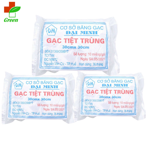  Gạc tiệt trùng Đại Minh 30x30 (Túi 20 gói) 