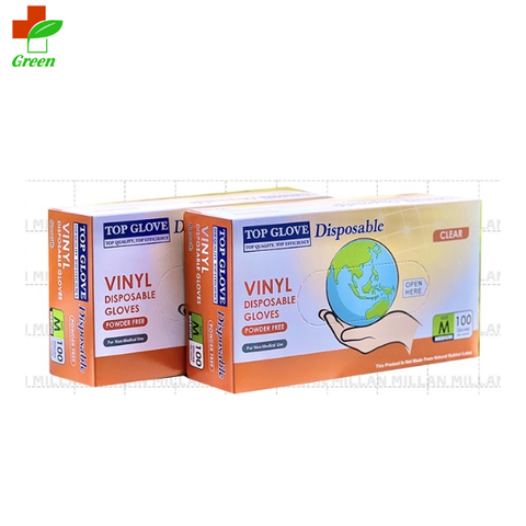 Găng tay y tế không bột Vinyl Top Glove (Hộp 100 chiếc) 