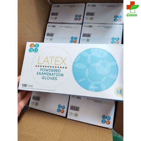  Găng tay cao su có bột Latex Sap - Malaysia (Hộp 100 chiếc) 