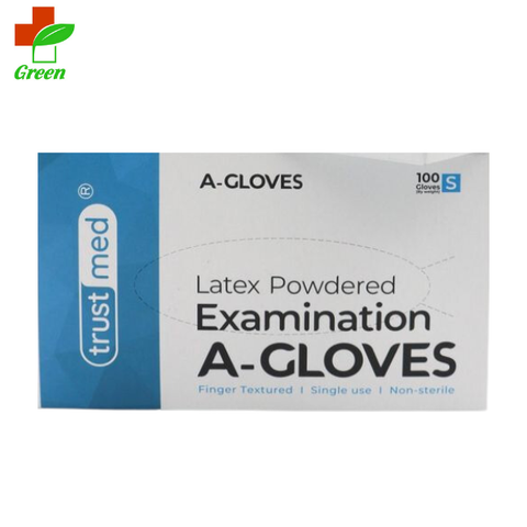  Găng tay y tế có bột A-Gloves Trustmed (Hộp 100 chiếc) 