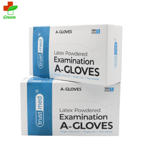 Găng tay y tế có bột A-Gloves Trustmed (Hộp 100 chiếc) 