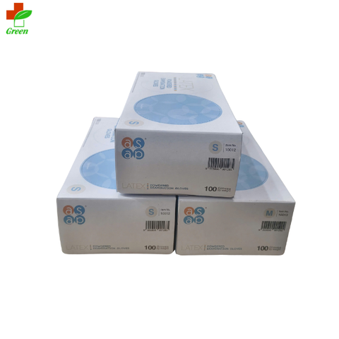  Găng tay cao su có bột Latex Sap - Malaysia (Hộp 100 chiếc) 