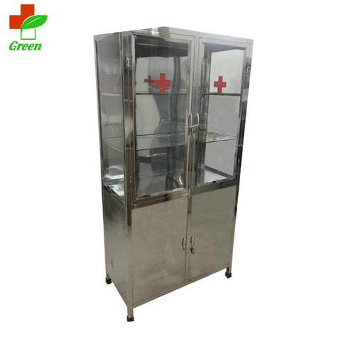  Tủ thuốc y tế 3 mặt kính, chất liệu inox 