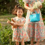  Đầm hoa maxi mẹ & bé Cutekids 