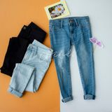  Quần jeans thun dài BG Old N@vy 