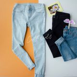  Quần jeans thun dài BG Old N@vy 