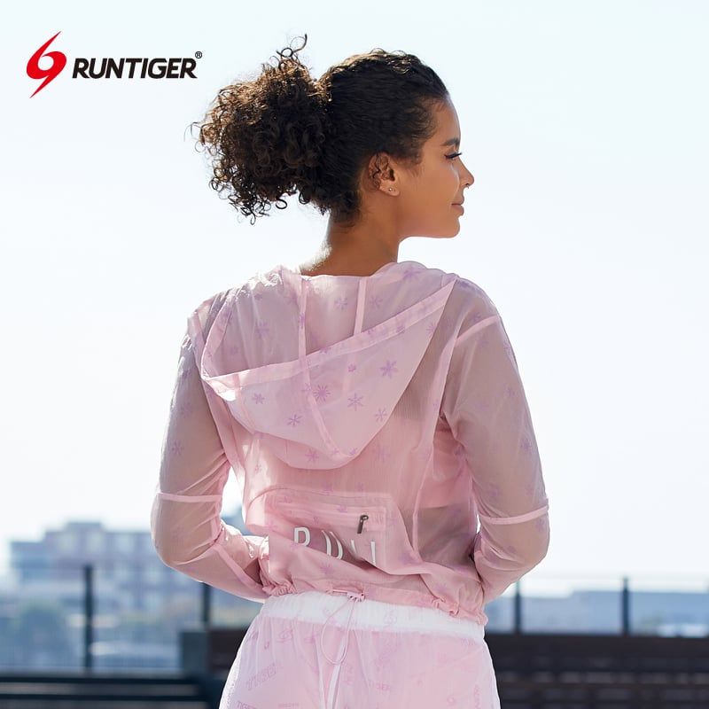  Áo Khoác Chạy Bộ Nữ RunTiger 5906B - Màu Hồng 
