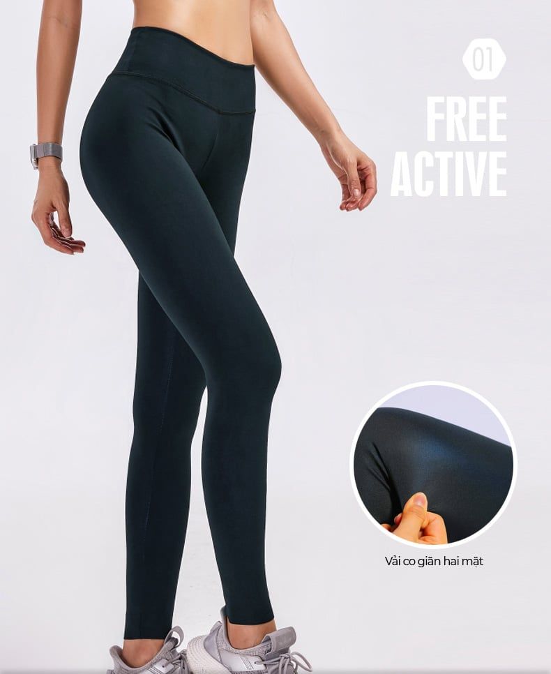 Quần Dài Chạy Bộ Nữ RunTiger 4449 - Màu Đen Xanh Lá 