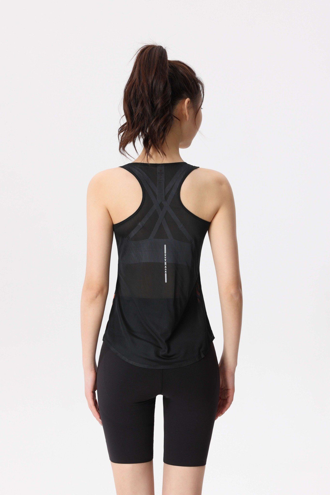  Áo Chạy Bộ Singlet Nữ Runtiger WM-7122 Full Printing - Black 