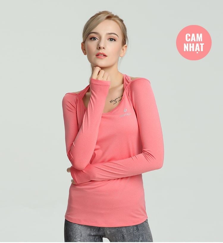  Áo Dài Tay Nữ RunTiger 3999 Hở Lưng - Màu Cam 