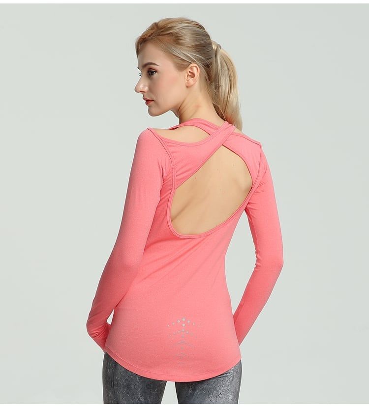  Áo Dài Tay Nữ RunTiger 3999 Hở Lưng - Màu Cam 