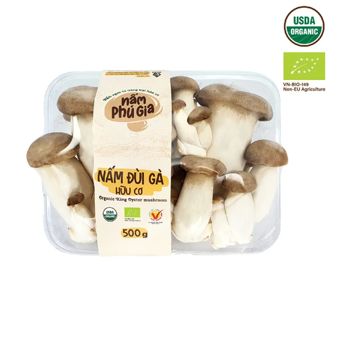  Nấm Đùi Gà tươi | Hữu cơ | Khay | 500g 