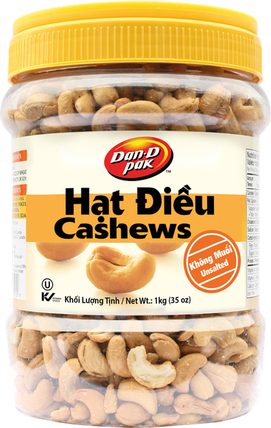 Thùng Hạt Điều Không Muối 1KG x 8 Hũ