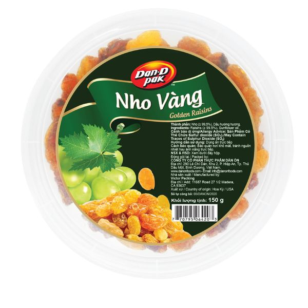 Thùng Nho Vàng 150G x 24 Hộp