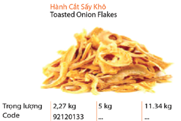 Hành cắt sấy khô