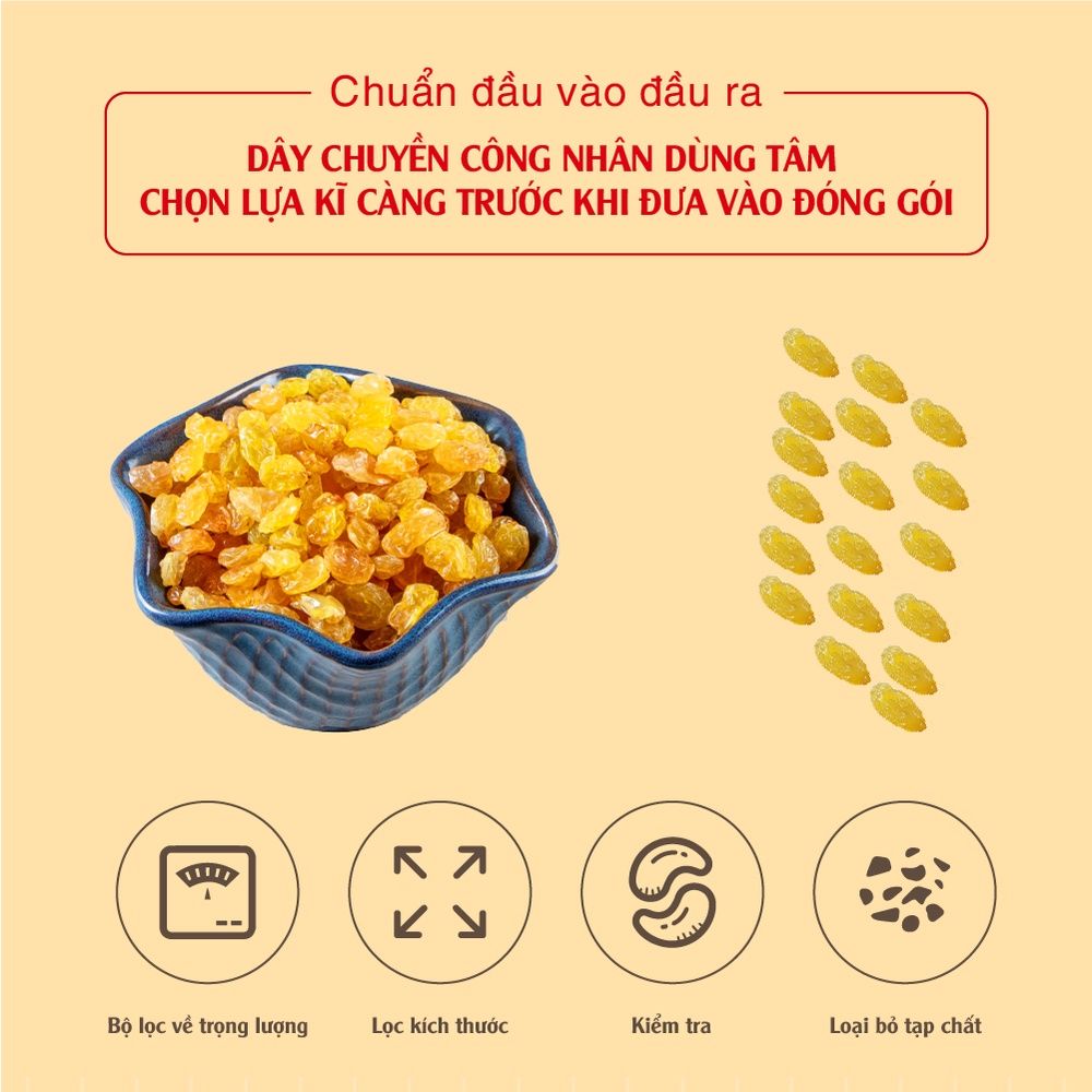 Nho vàng tự nhiên nhập khẩu 454g, 150g Dan D Pak