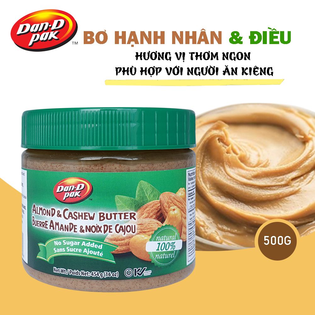 Bơ Hạnh Nhân & Hạt Điều 500g Dan D Pak