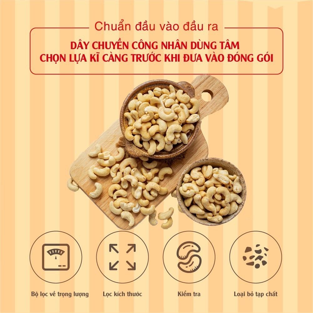 Hạt điều có muối, không muối ăn vặt giòn thơm, dinh dưỡng 500g Dan D Pak