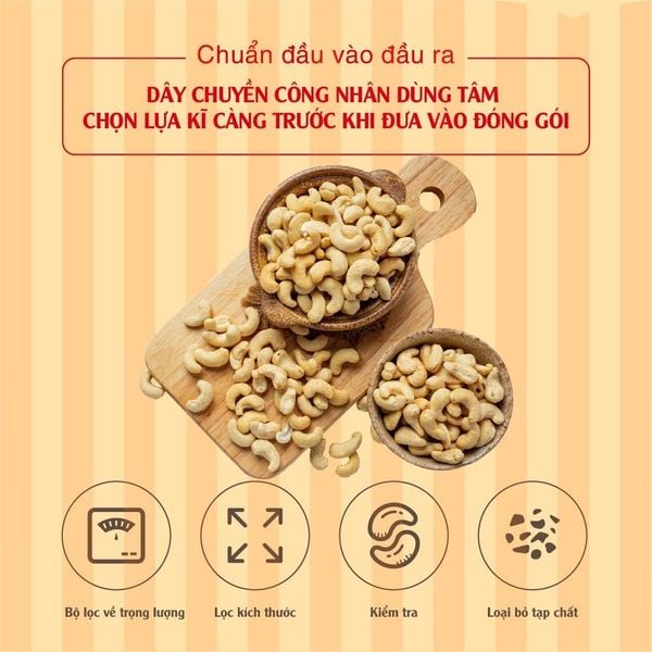  Hạt điều có muối, không muối ăn vặt giòn thơm, dinh dưỡng 500g Dan D Pak 