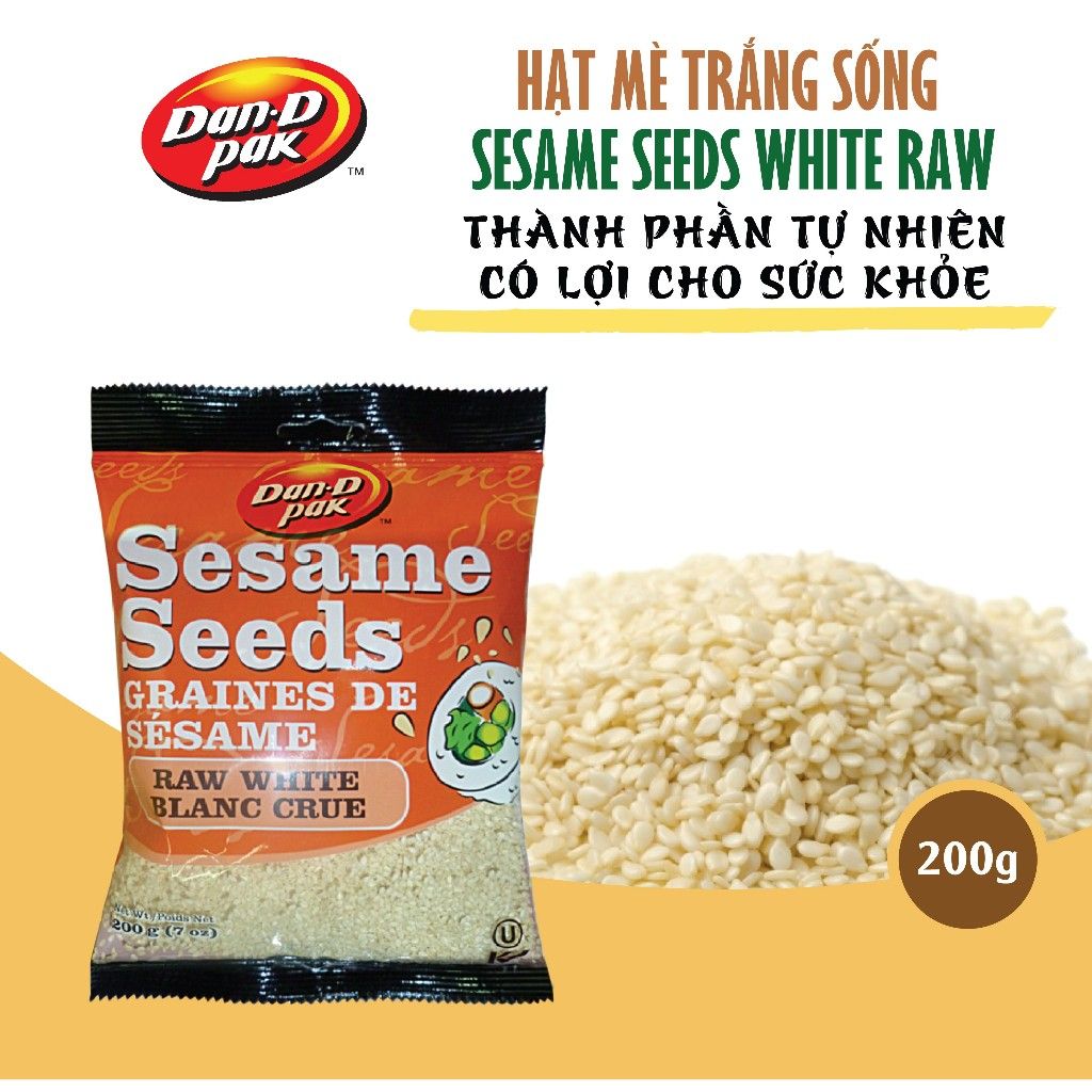 Mè trắng sống, mè trắng rang, mè trắng tự nhiên dinh dưỡng, tốt cho sức khỏe, thỏa sức chế biến 200G Dan D Pak
