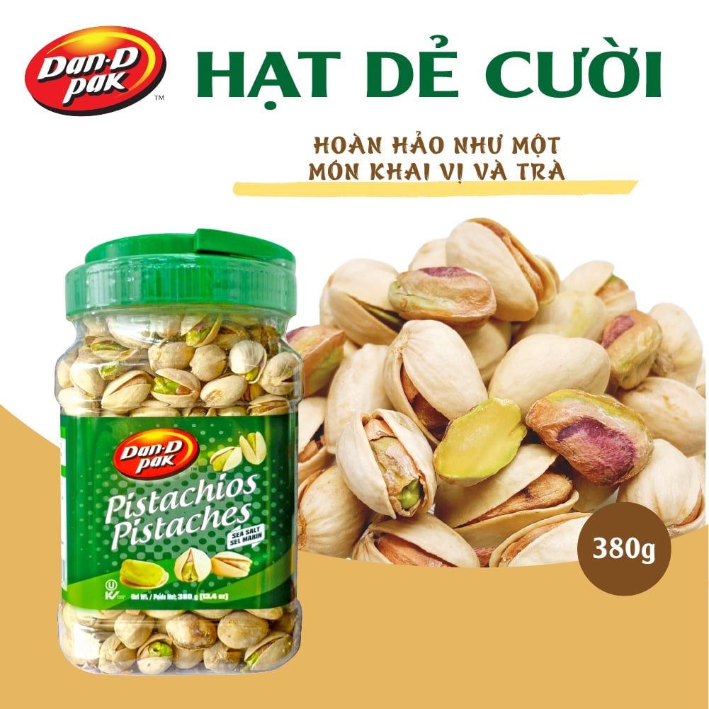 Hạt dẻ cười muối ăn vặt tốt cho sức khỏe 380g Dan D Pak