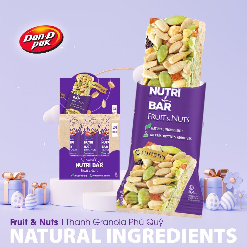 Thanh Granola Nutribar Phú Quý bổ sung năng lượng 30g Dan D Pak