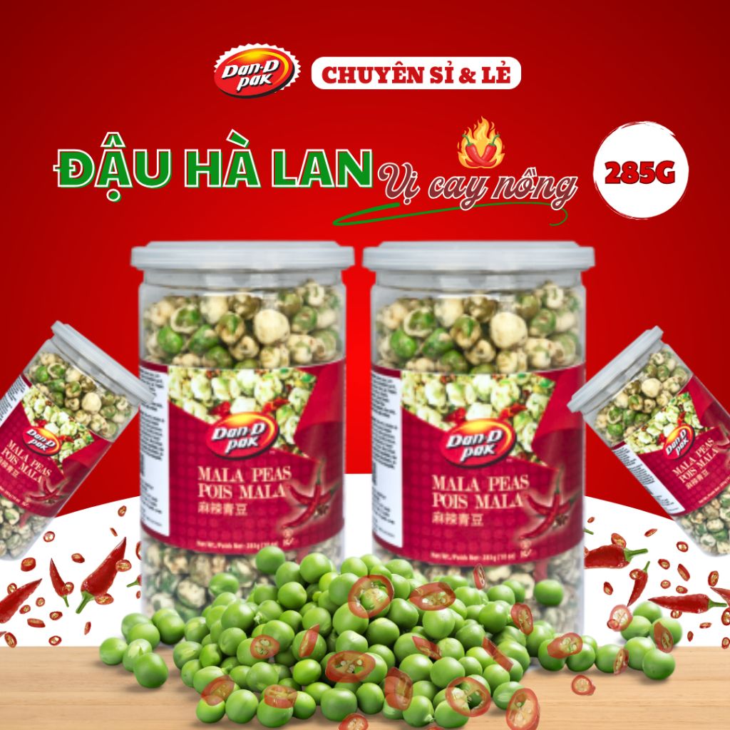 Đậu hà lan vị cay ăn vặt giòn thơm 285g Dan D Pak