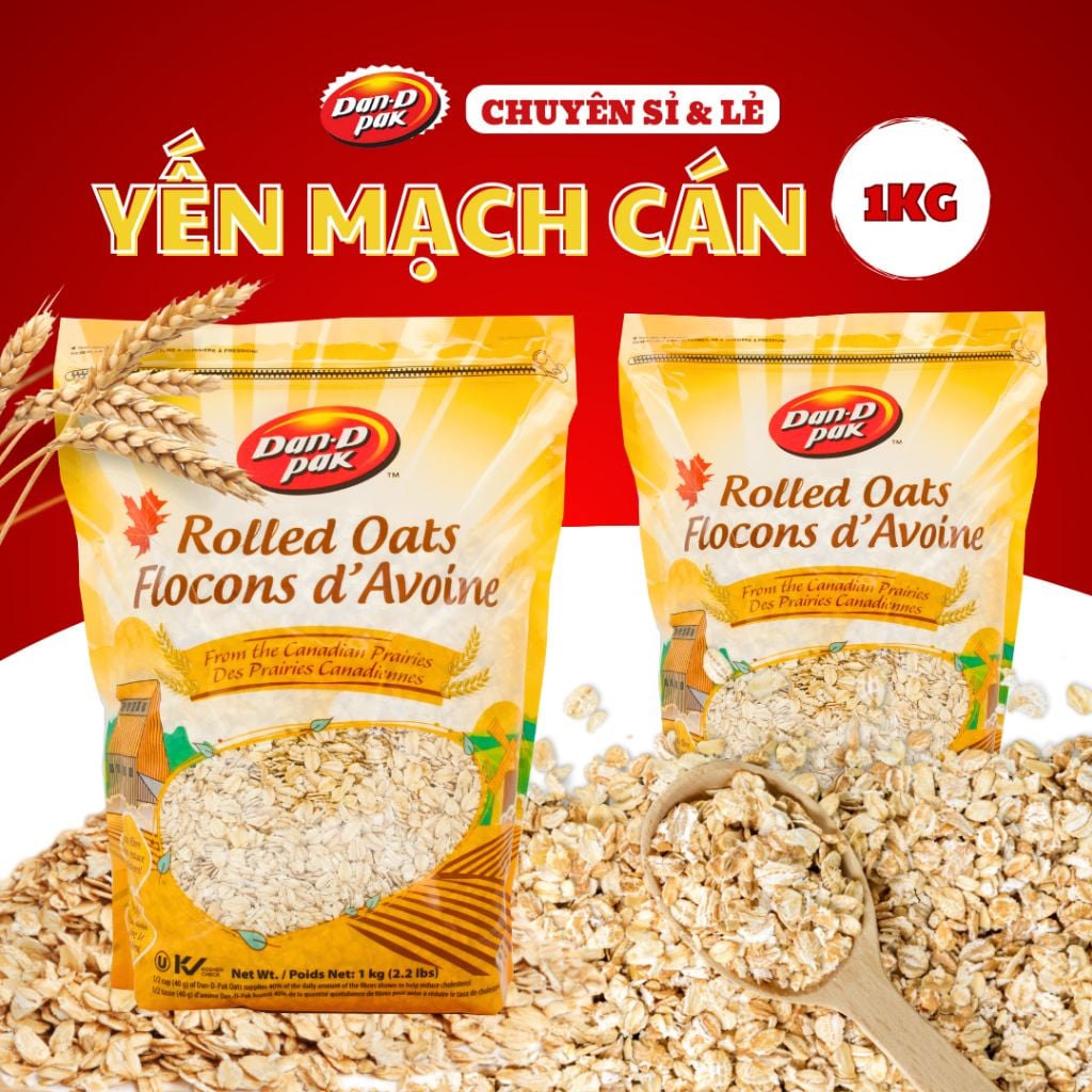 Combo siêu hời Nam việt quất 150g và Yến mạch cán, xay, ăn liền 1kg Dan D Pak