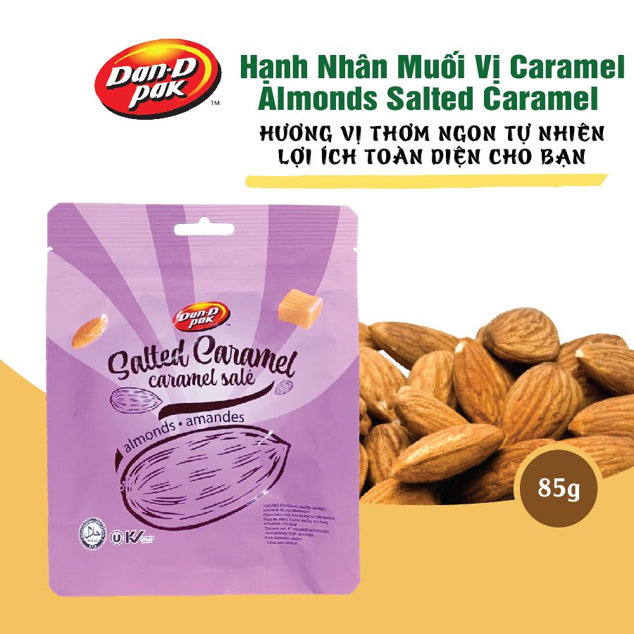 Hạnh Nhân siêu ngon đủ vị bơ, caramel, nước cốt dừa, quế, muối biển giòn rụm, phù hợp với mọi lứa tuổi 85g Dan D Pak