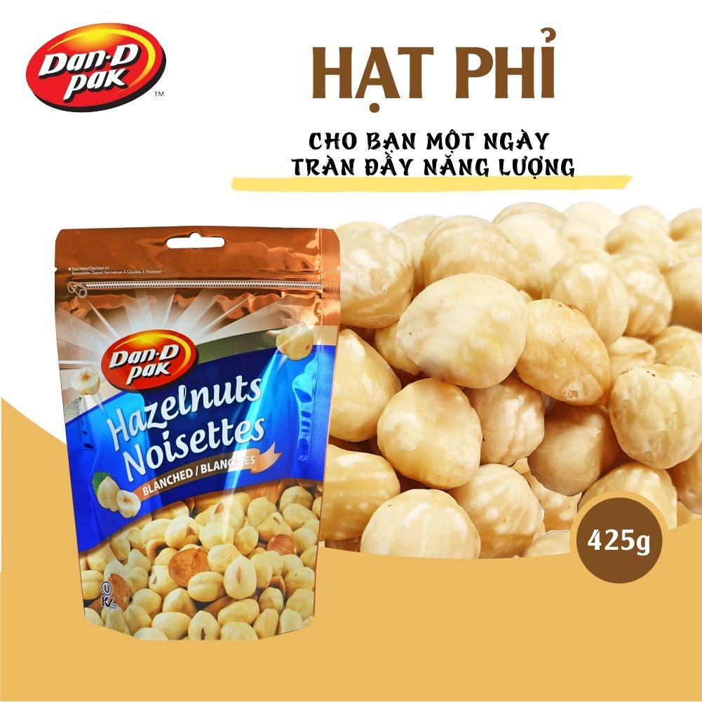 Thùng hạt phỉ tự nhiên nhập khẩu 425g x 12 gói Dan D Pak
