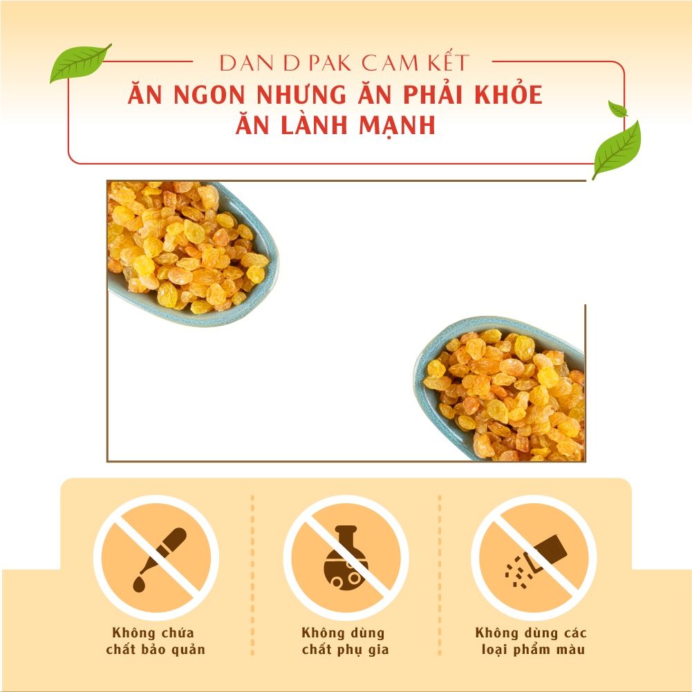 Nho vàng tự nhiên nhập khẩu 454g, 150g Dan D Pak