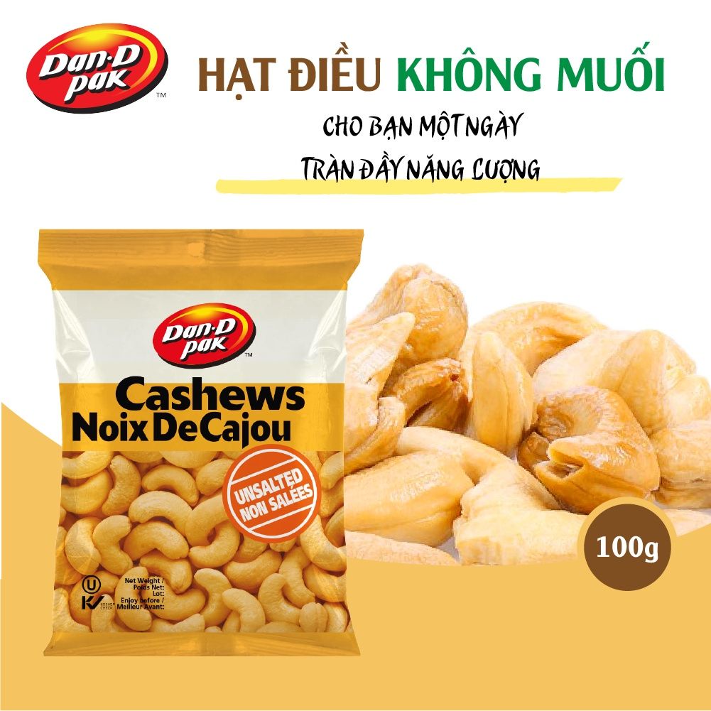 Hạt điều các vị có muối, không muối, cay, tỏi, mật ong, muối tiêu, syrup lá phong 100g Dan D Pak
