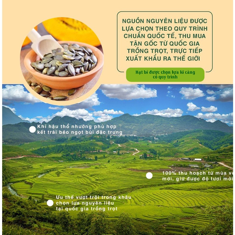 Hạt bí xanh tự nhiên 1kg Dan D Pak