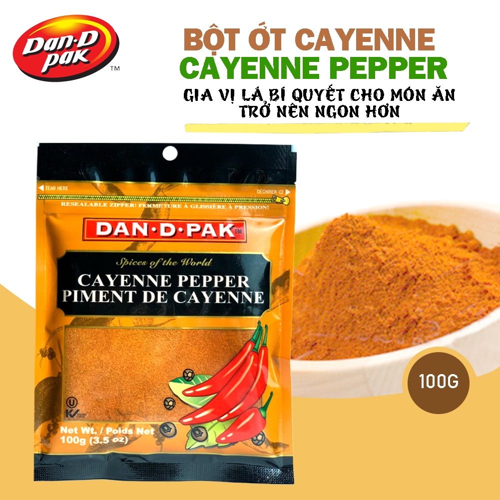 Bột Ớt nguyên liệu quan trọng trong ẩm thực 100g Dan D Pak