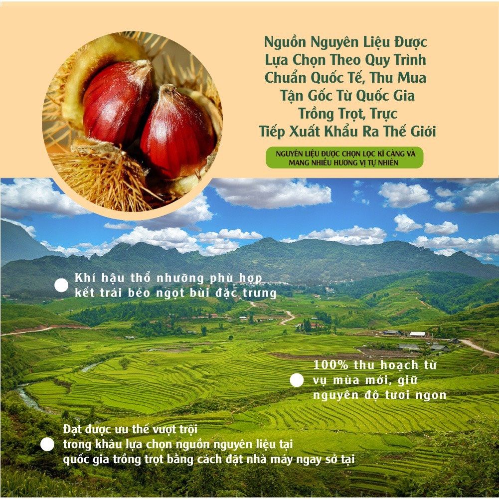 Thùng hạt dẻ hấp tự nhiên nhập khẩu 100g x 24 gói Dan D Pak