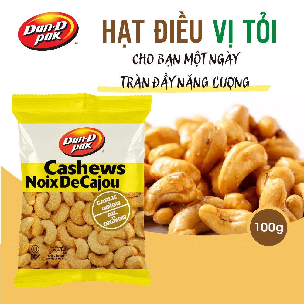 Hạt điều các vị có muối, không muối, cay, tỏi, mật ong, muối tiêu, syrup lá phong 100g Dan D Pak