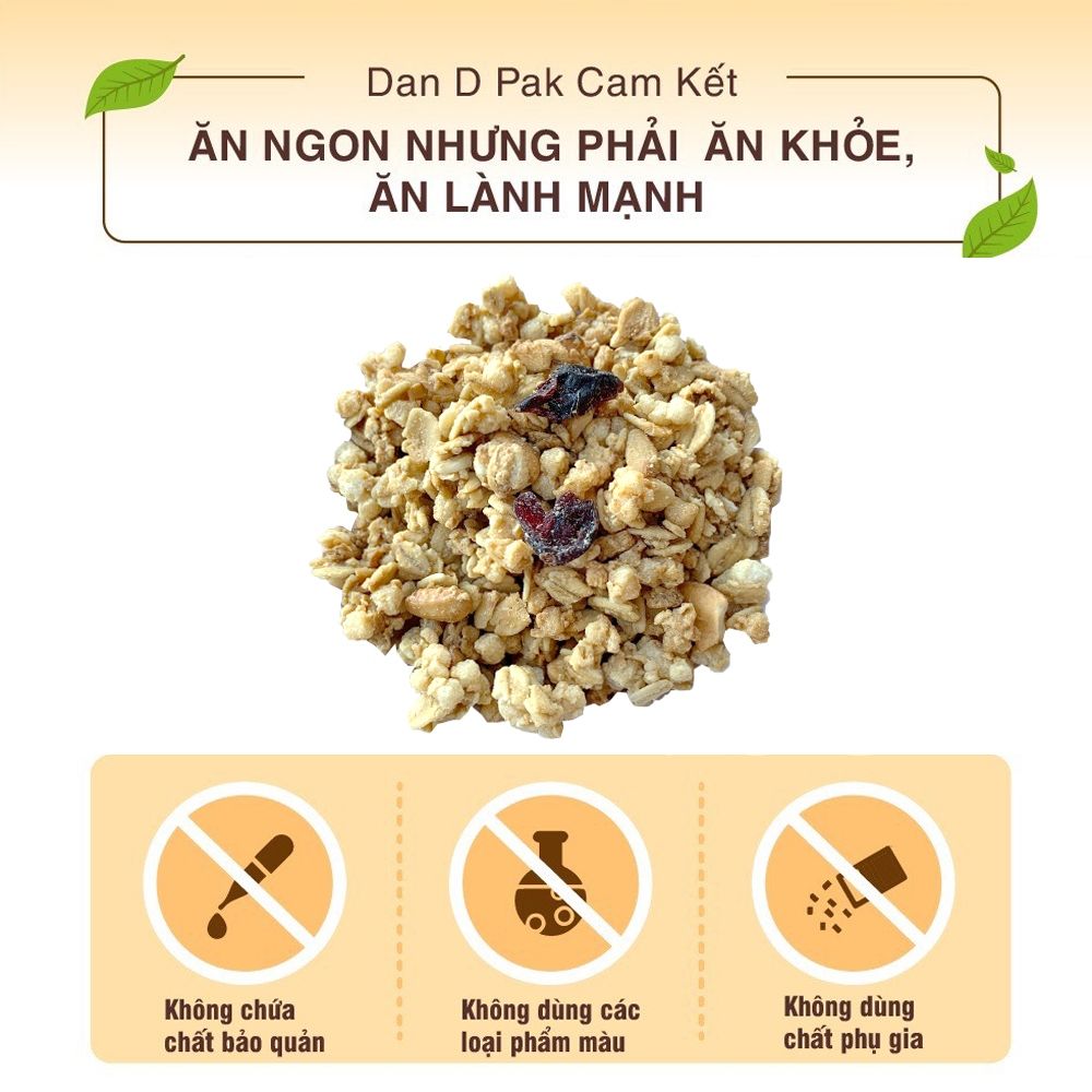 Thùng hạt ngũ cốc Granola điều và nam việt quất 350g x 12 gói, 600g x 12 gói Dan D Pak