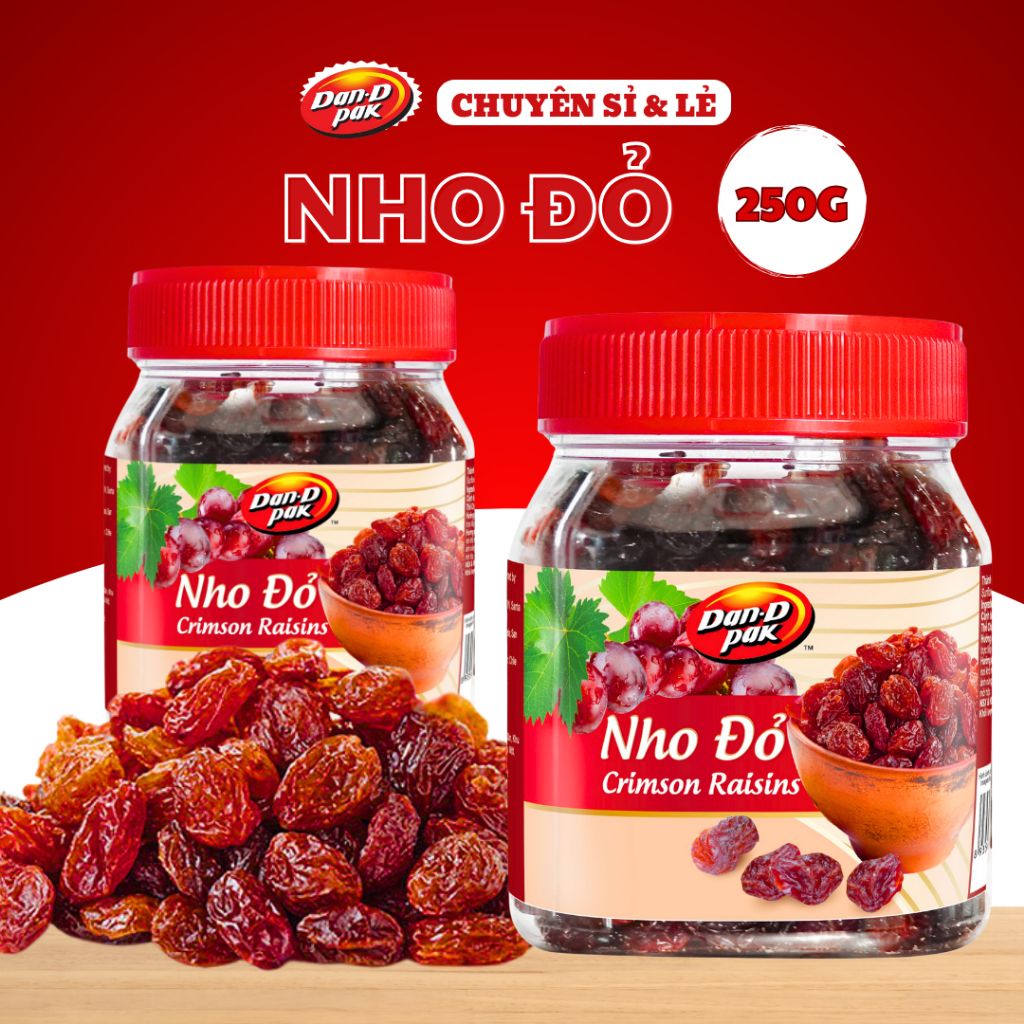 Nho Đỏ Sấy Khô Nhập Khẩu 454g, 250g Dan D Pak