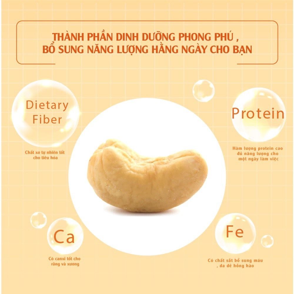 Hạt điều có muối, không muối ăn vặt giòn thơm, dinh dưỡng 500g Dan D Pak