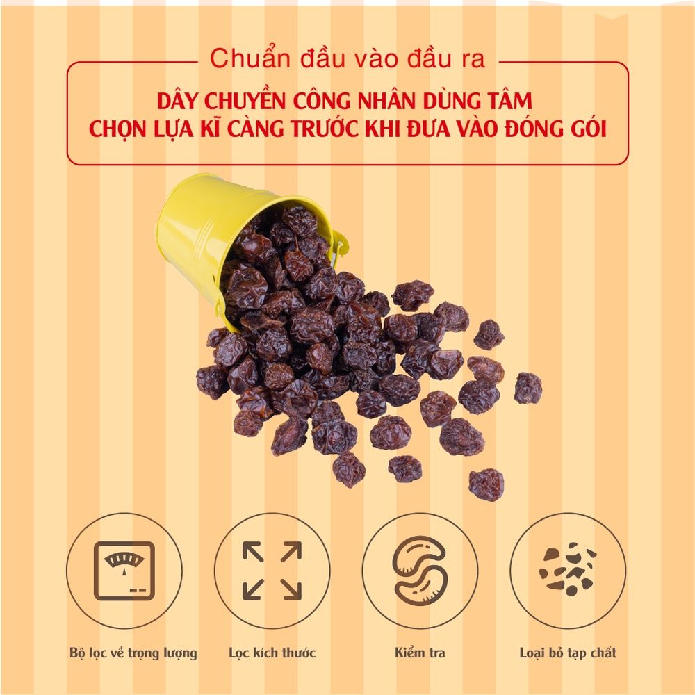 Anh đào nhập khẩu nhiều chất xơ và chất dinh dưỡng, giúp hỗ trợ sức khỏe của hệ tiêu hóa 100g Dan D Pak