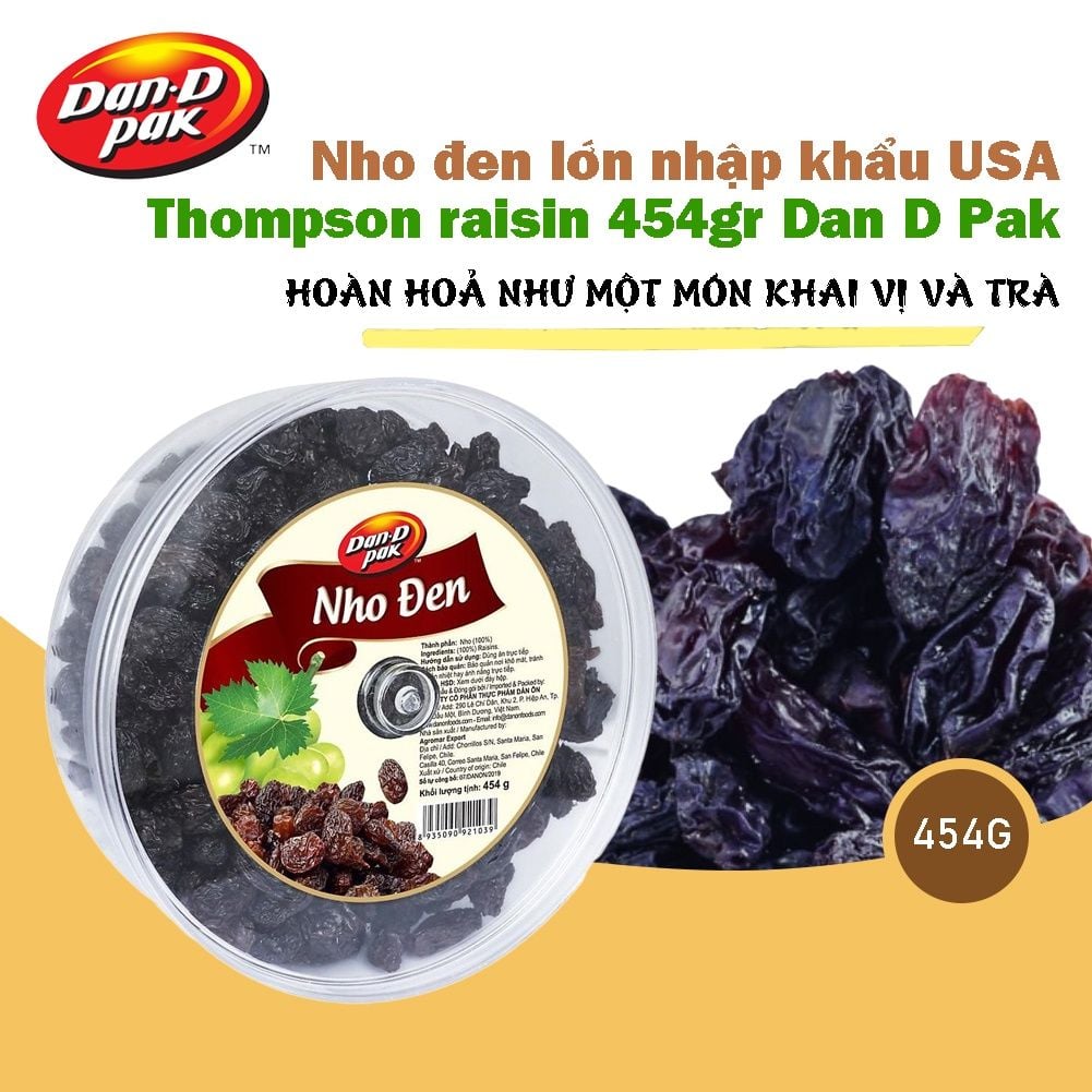 Nho đen tự nhiên nhập khẩu 454g Dan D Pak