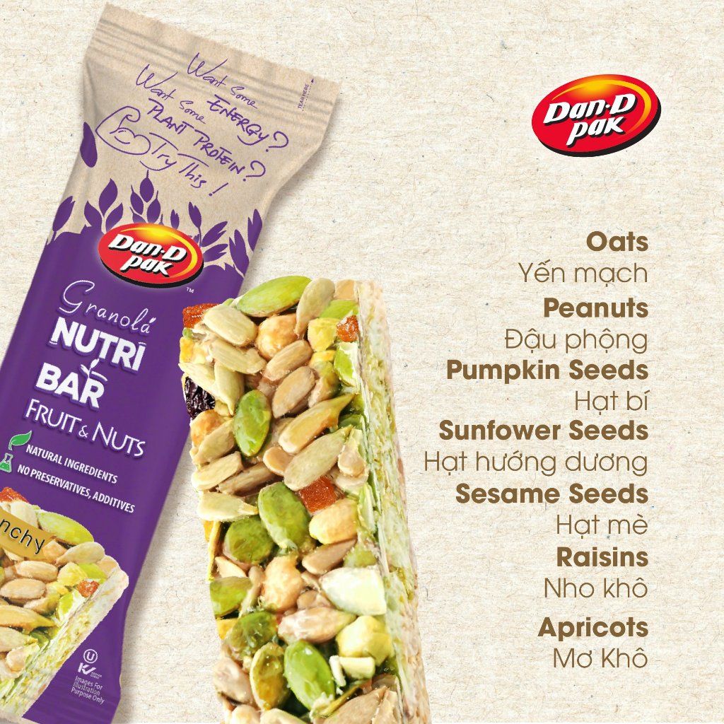 Thanh Granola Nutribar Phú Quý bổ sung năng lượng 30g Dan D Pak