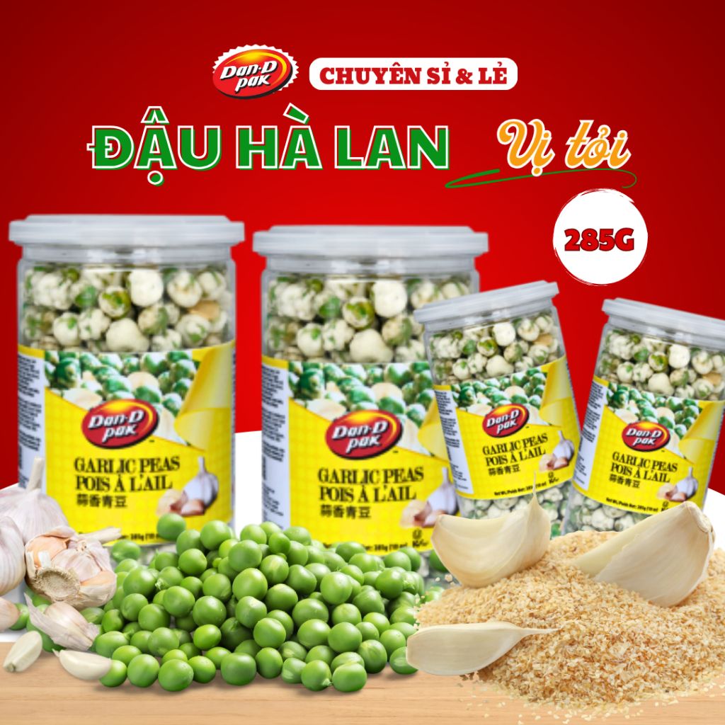 Đậu hà lan vị tỏi ăn vặt giòn thơm 285g Dan D Pak