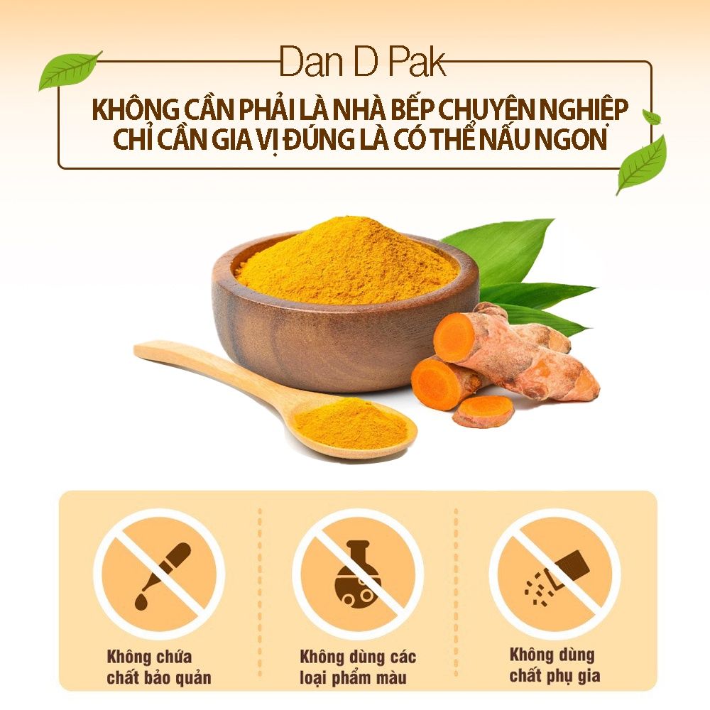 Bột Nghệ công dụng về sức khỏe giúp giảm stres và tăng sự tăng cường sức khỏe tâm lý, chống lão hoá 100g Dan D Pak