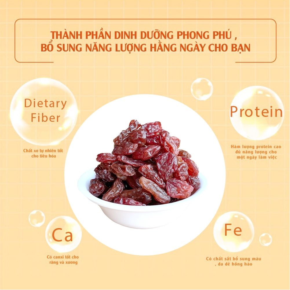 Nho đỏ tự nhiên nhập khẩu lành mạnh 250g Dan D Pak