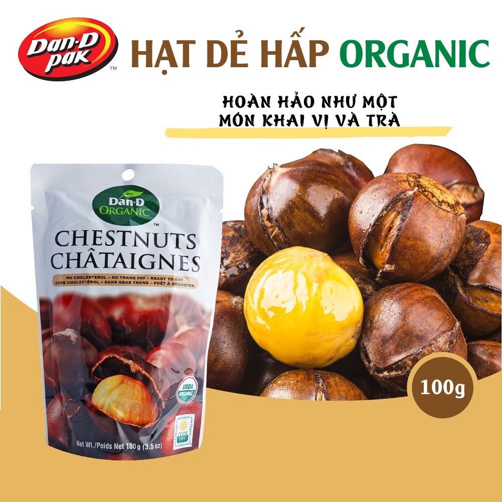 Thùng hạt dẻ hấp tự nhiên nhập khẩu 100g x 24 gói Dan D Pak