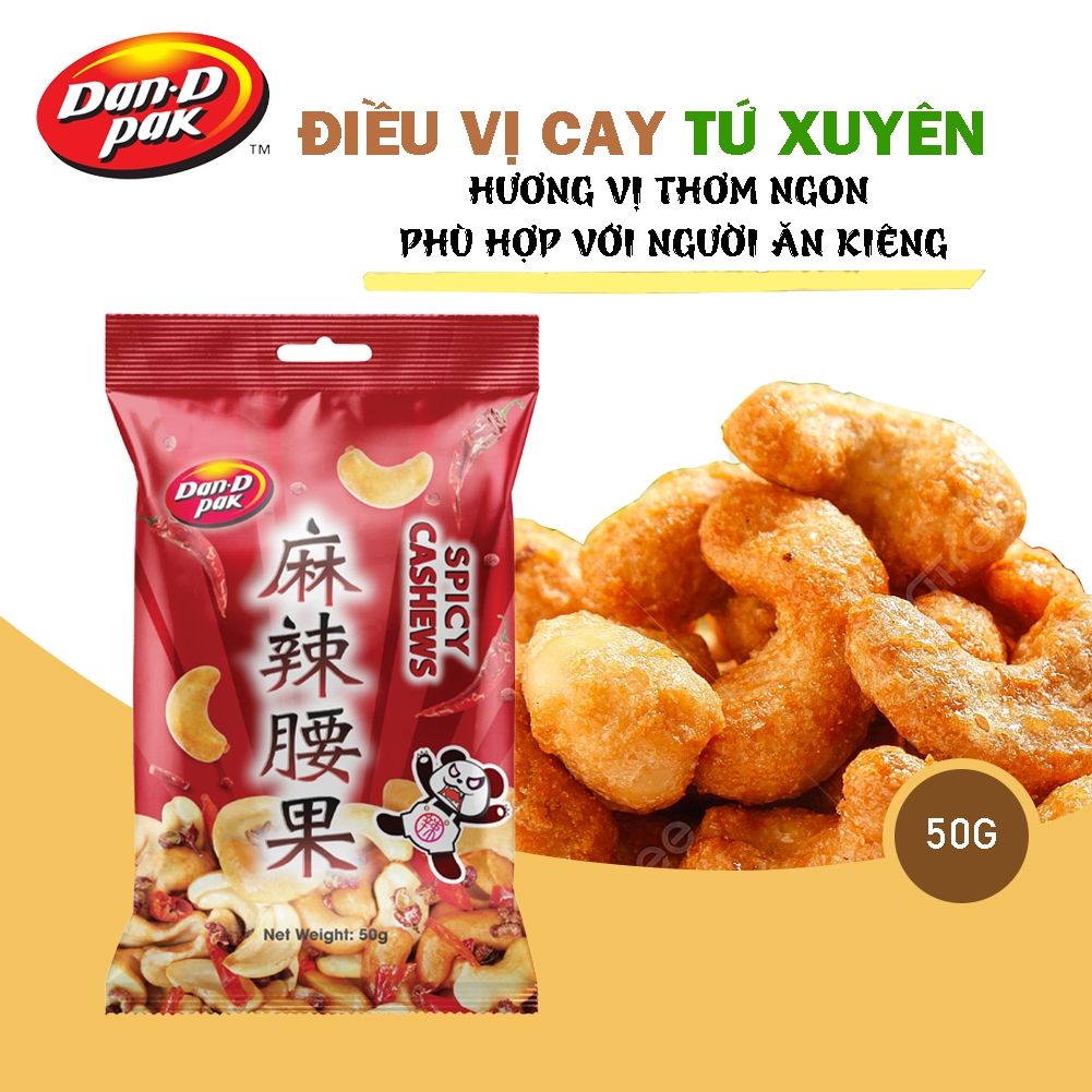 Thùng hạt điều Tứ Xuyên 50g x 12 gói Dan D Pak
