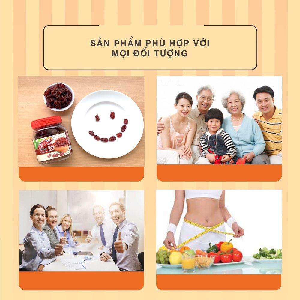 Thùng nho đỏ tự nhiên nhập khẩu 250g x 12 hũ, 454g x 18 hộp Dan D Pak