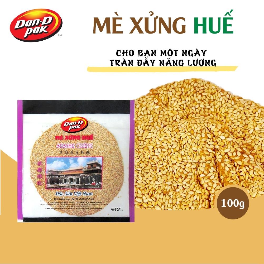Kẹo Mè Xửng Huế ăn vặt mè trắng dẻo thơm ngon 100g Dan D Pak