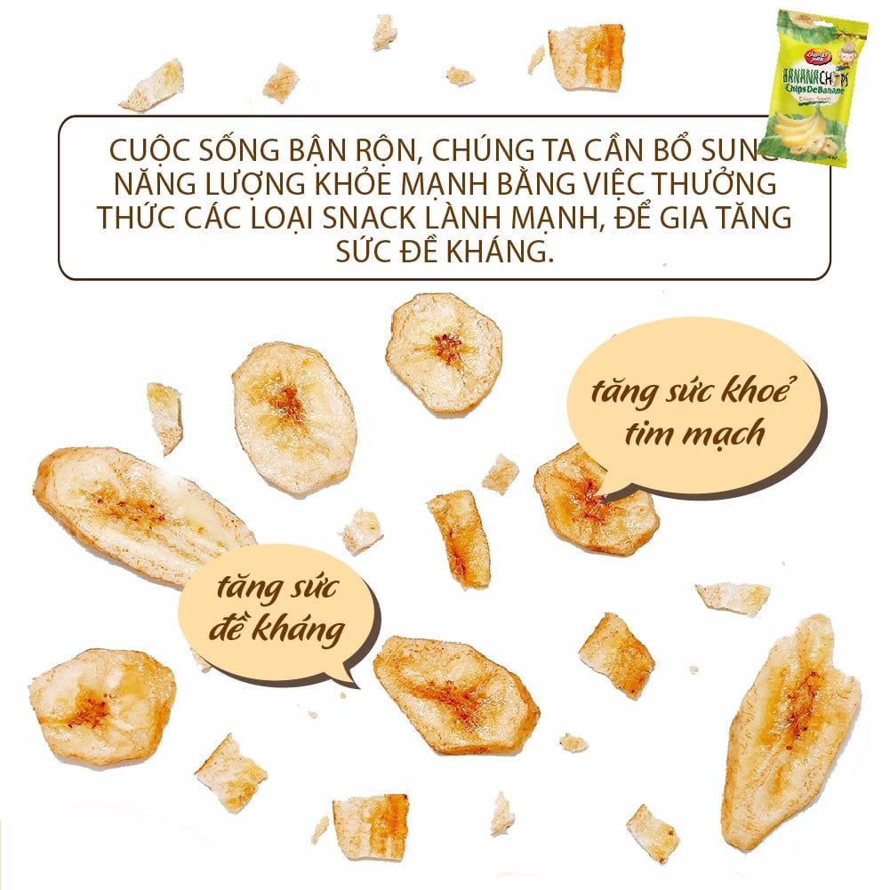 Chuối sấy siêu giòn thơm ngon, bổ sung năng lượng, ăn vặt không tăng cân 170g  và 500g Dan D Pak